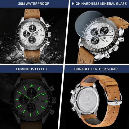 BENYAR Reloj para hombre analógico cronógrafo de cuarzo, impermeabl...