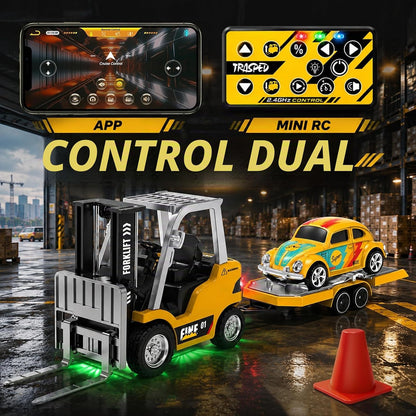 YESHIN Mini carretilla elevadora con control remoto, aleación a esc...