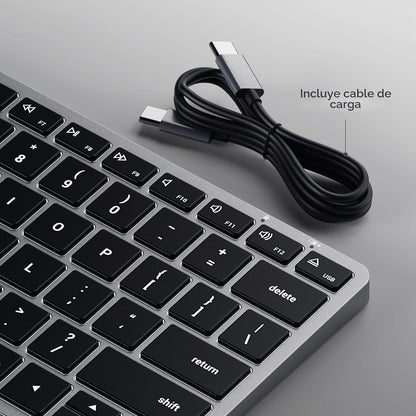 Teclado retroiluminado Bluetooth Satechi Slim X1, sincronización mu...