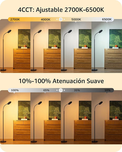 Lámpara de pie LED EDISHINE 1300LM Lámparas de pie de lectura super...