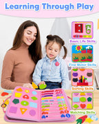 Exorany Tablero ocupado Montessori Juguetes para niñas pequeñas, re...