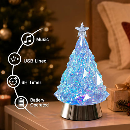 Linterna de globo de nieve para árbol de Navidad con música y tempo...