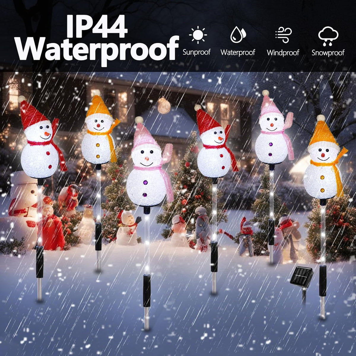 Luces solares de camino de Navidad para decoración al aire libre, j...