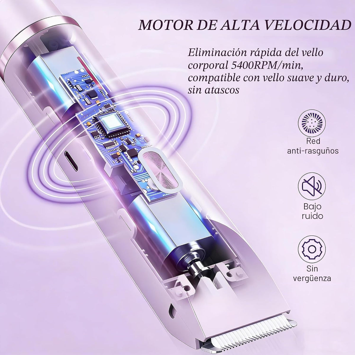 Recortadora de bikini para mujer, afeitadora eléctrica impermeable...