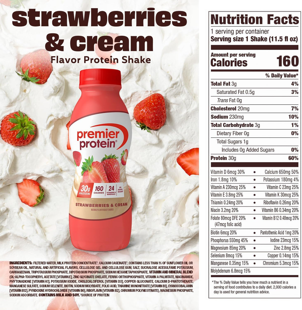 Premier Protein Shake -24 Vitaminas y minerales \/ nutrientes para...