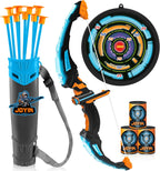 JOYIN - Arco y flecha LED para niños, juego de juguetes de tiro con...