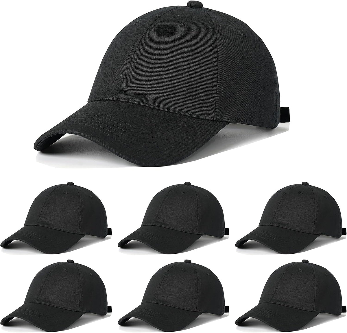 Paquete de 6 gorras de béisbol unisex de algodón lavado vintage, su...