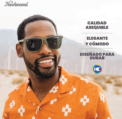 Knockaround Gafas de sol polarizadas cuadradas para hombres y mujer...