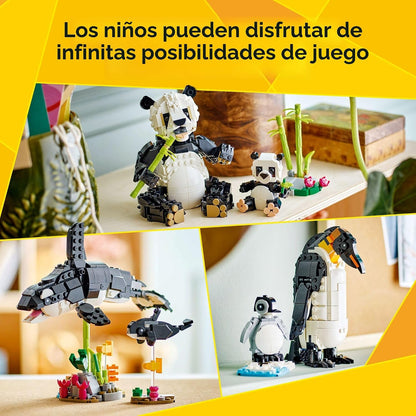 LEGO Creator Familia de Pandas, Animales Salvajes 3 en 1 - Kit de j...