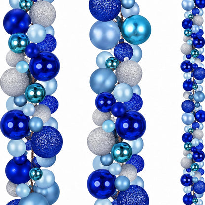 Yuxung 2 guirnaldas decorativas de bolas de Navidad de 6 pies, azul...