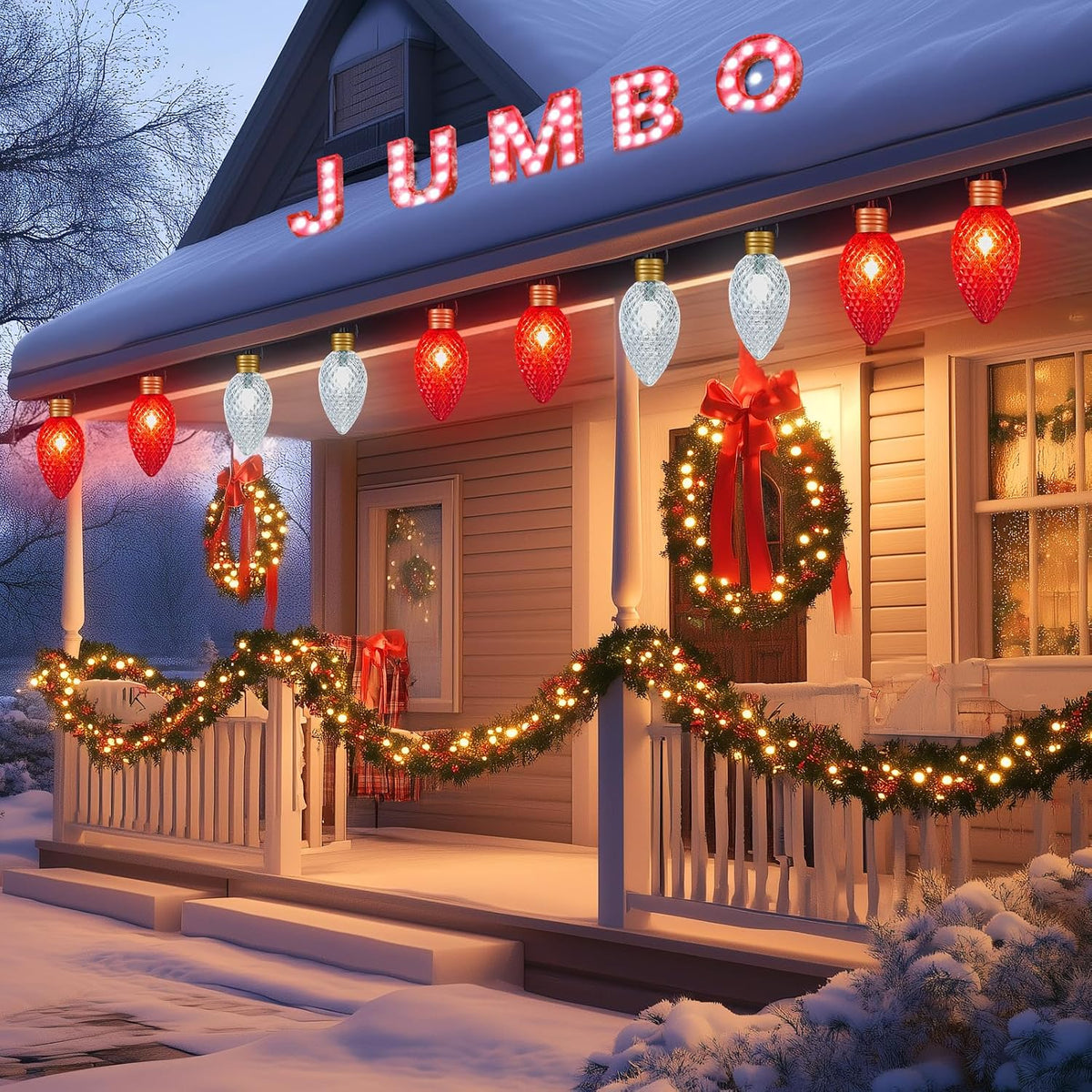 Brigtown Strawberry Super Jumbo C9 Luces de camino de Navidad para...