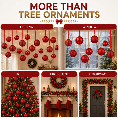 Relaxgiant - 36 bolas de Navidad para techo, color rojo | Tamaños s...