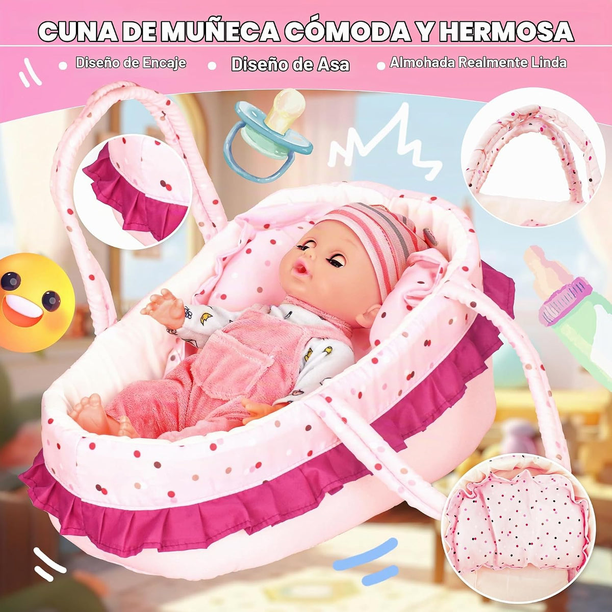 SMILESSKIDDO Muñeca bebé de 14 pulgadas para niñas pequeñas con acc...