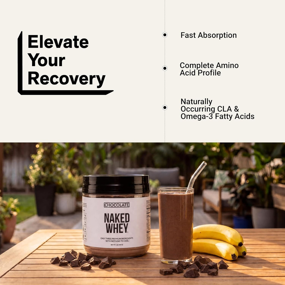 Naked Whey - Proteína en polvo de suero de leche alimentada con pas...