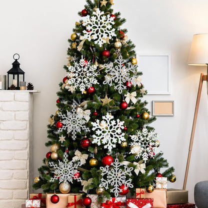 12 piezas de decoraciones grandes de copos de nieve navideños, gran...