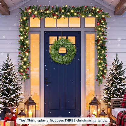 UrMoon Guirnalda de Navidad de 9 pies con luces para interiores y |...