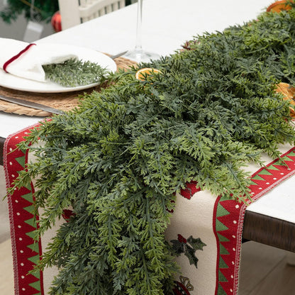 Tasruwat Guirnalda de cedro de Navidad de 6 pies, realista, suave,...