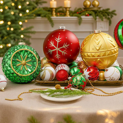 SHareconn Bolas decorativas grandes de árbol de Navidad de 4 unidad...