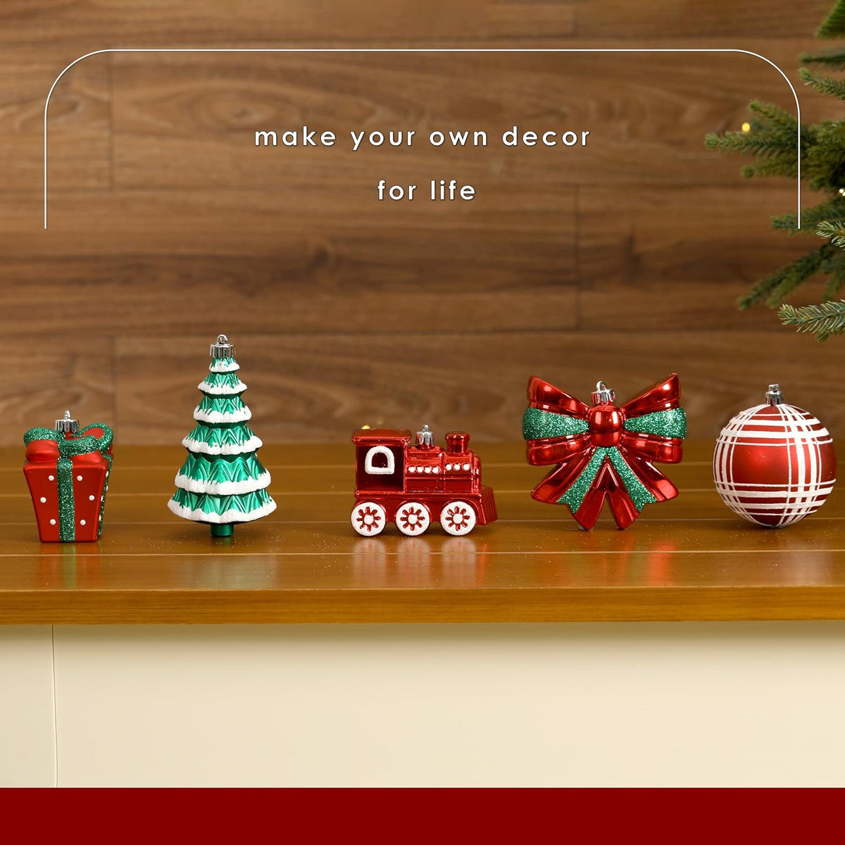 Alupssuc - Juego de 82 bolas de Navidad clásicas, color rojo | Jueg...