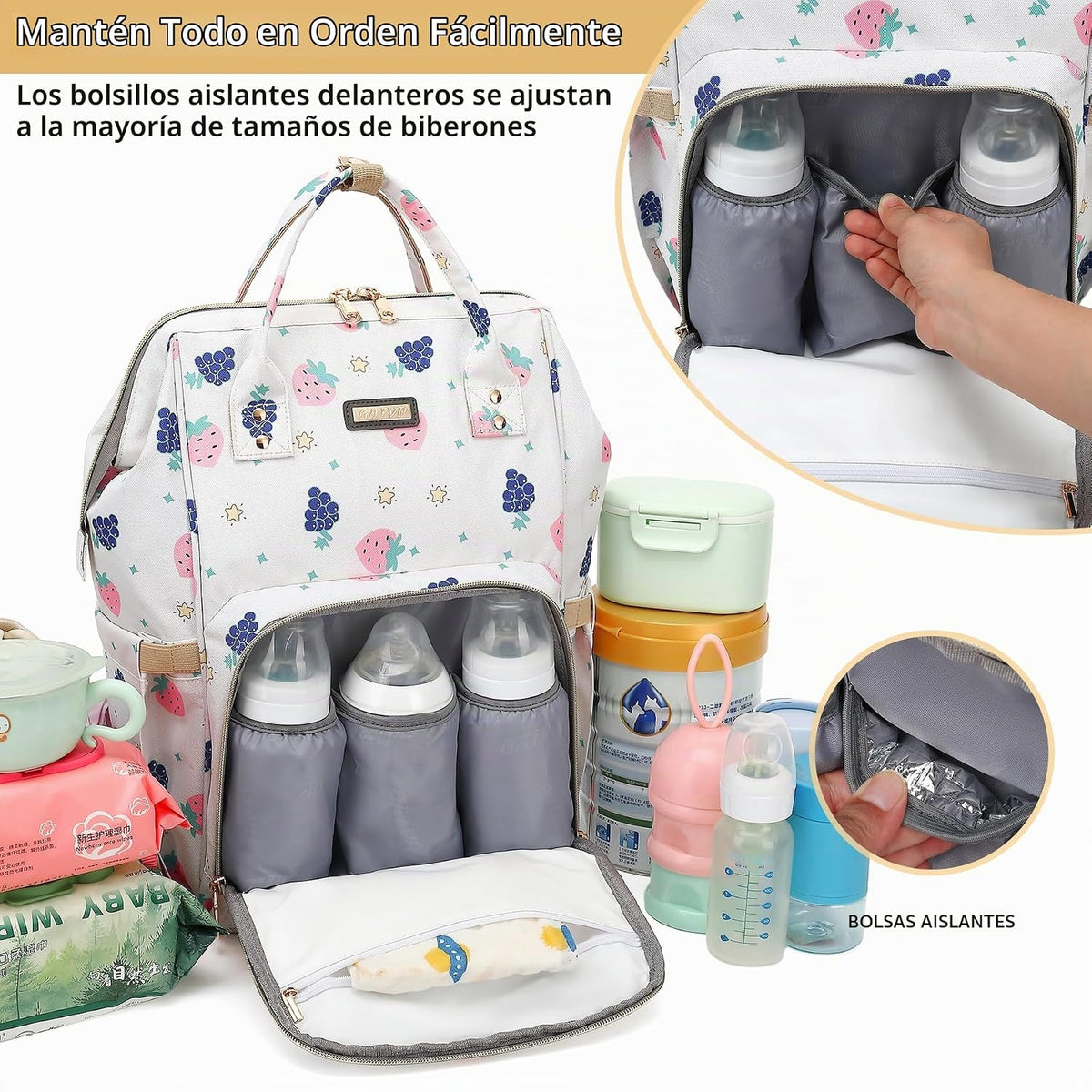 GAIVP - Mochila para pañales, bolsas de pañales para bebés, niñas y...
