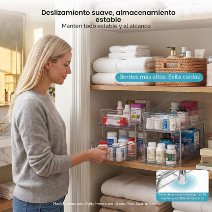 Vtopmart Paquete de 2 organizadores extraíbles más grandes para deb...