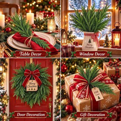 Jutom - 12 tallos artificiales de pino Norfolk de Navidad, 30 in |...