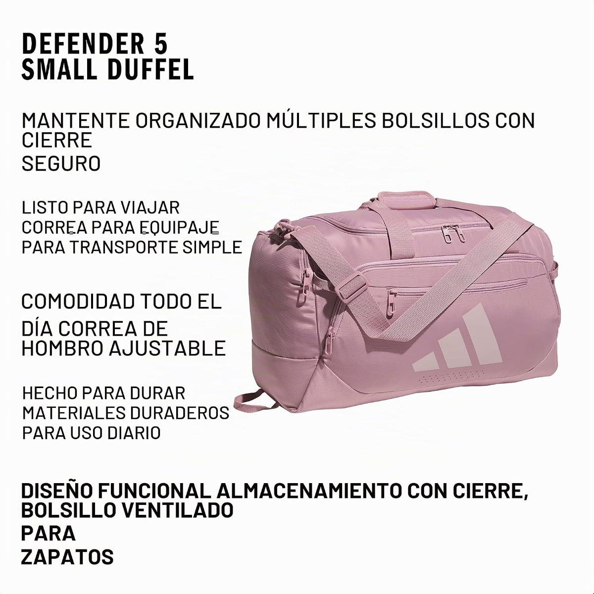 adidas Bolsa de lona Defender, Malva Mágica\/Púrpura Lila Dual\/Peq...