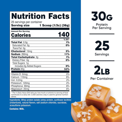 Nutricost Aislado de proteína de suero (caramelo salado) 2LBS