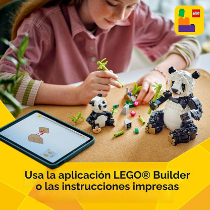 LEGO Creator Familia de Pandas, Animales Salvajes 3 en 1 - Kit de j...