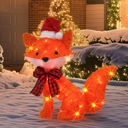 Dazzle Bright Zorro de Navidad iluminado 3D de 20 pulgadas, decorac...
