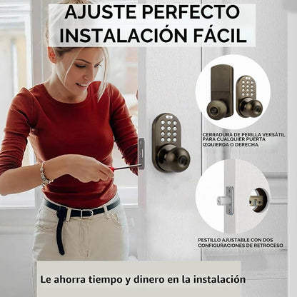 MiLocks TKK-02AQ - Pomo de puerta digital con teclado, cerradura de...