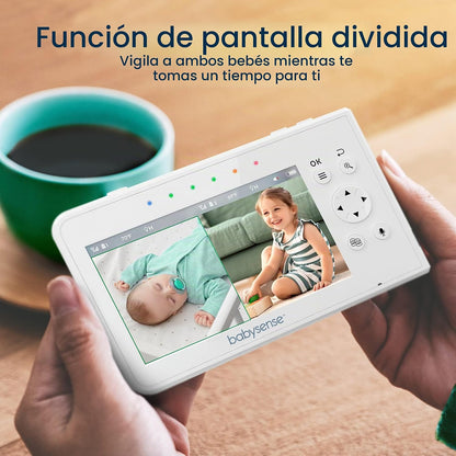Babysense Monitor de bebé, pantalla dividida de 4.3", monitor d...
