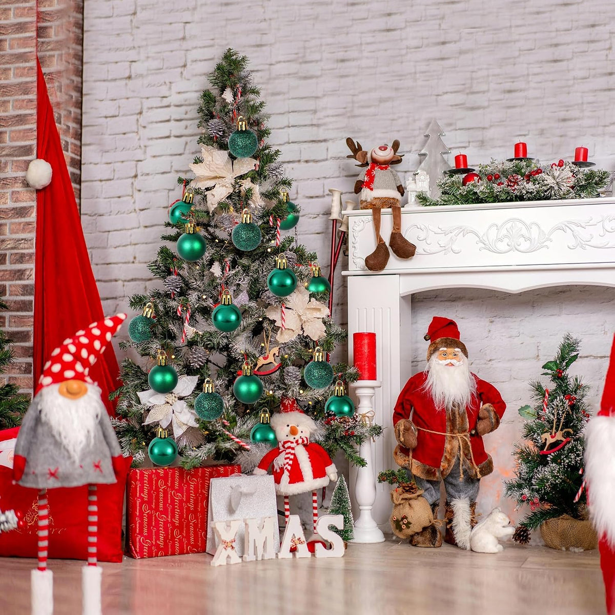 Adornos de bola de Navidad de 30 quilates, decoración de árbol de N...