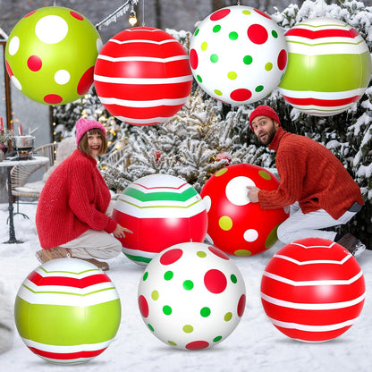 Jetec - 12 bolas inflables gigantes de Navidad de 24 pulgadas para...