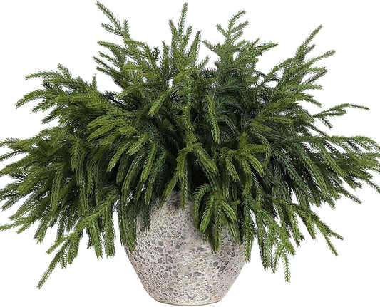 32 ramas de pino Norfolk de Navidad artificiales de 18 pulgadas par...