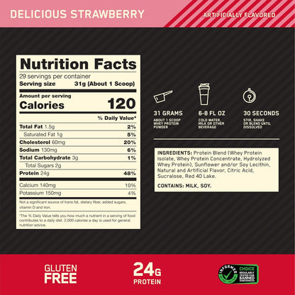 Optimum Nutrition Estándar dorado 100% Proteína de Suero de Leche e...