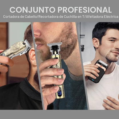 LQT - Juego de cortapelos para hombres, cortadora de pelo con panta...