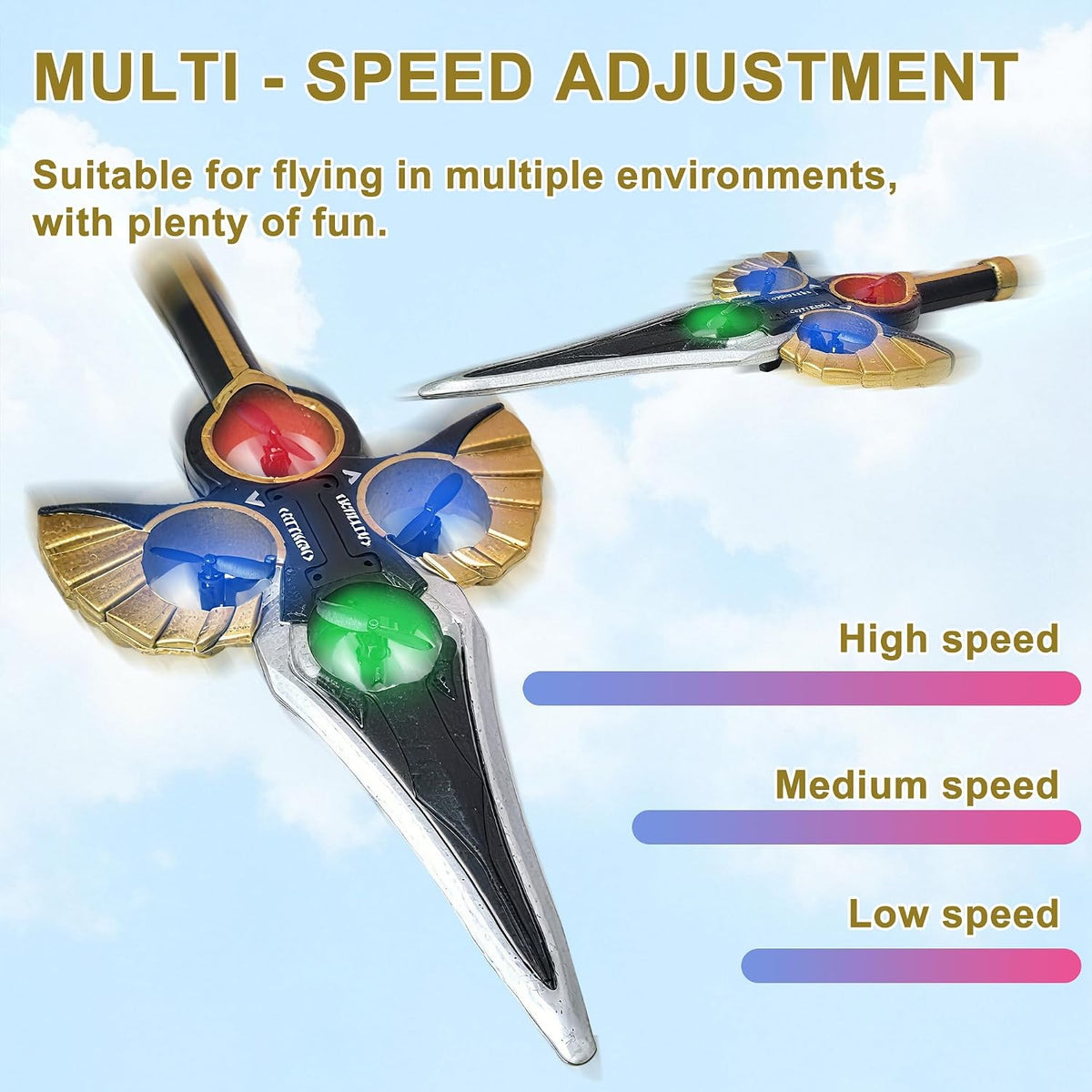 Virellia Flying Sword - Avión de control de gestos para niños y adu...