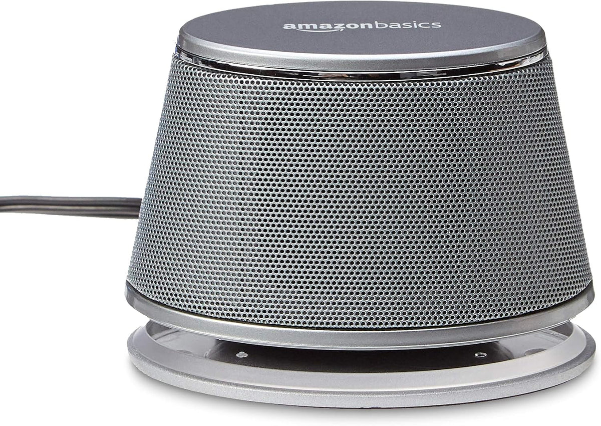 Amazon Basics Altavoces estéreo 2.0 para computadora con luces LED...