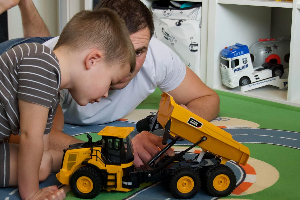 KIDDITOY Camión volquete RC de 15.4 pulgadas para niños, vehículo d...