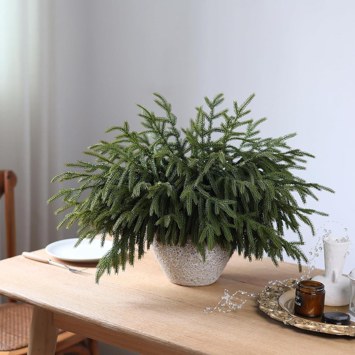 16 ramas de pino Norfolk artificiales de Navidad de 18 "realist...
