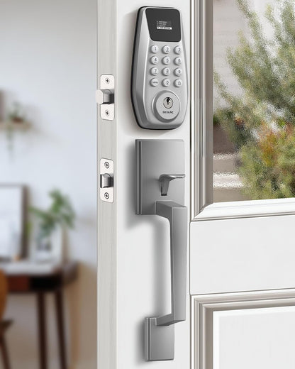 DESLOC Cerradura de puerta de entrada sin llave C100 con 2 manijas...