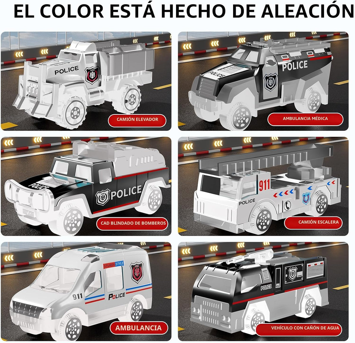 NIPLOOOW - Juguetes para niños de 3, 4, 5, 6 años, juego de vehícul...