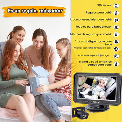 Yakry Cámara de coche de bebé para asiento trasero - HD 1080P, gran...