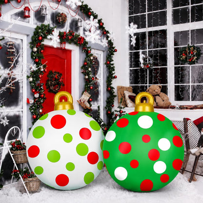 Jetec 2 adornos inflables de Navidad de 32 pulgadas, rojo, verde, b...