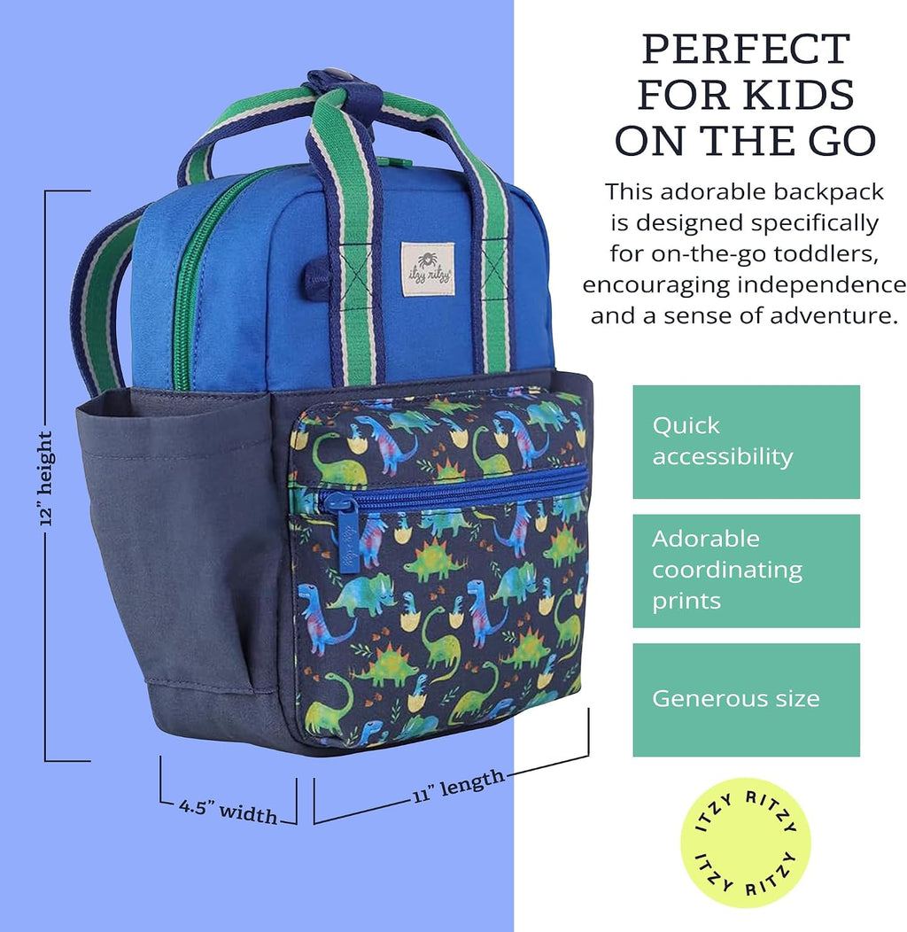 Itzy Ritzy - Mochila para niños pequeños, con correas de hombro aju...
