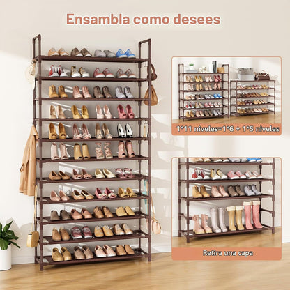 LANTEFUL Estante Alto de 11 Niveles para Zapatos Sostiene 55 Pares...