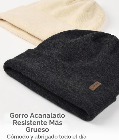 FURTALK Gorro para Hombres y Mujeres con Puños Tejido Grueso Unisex...