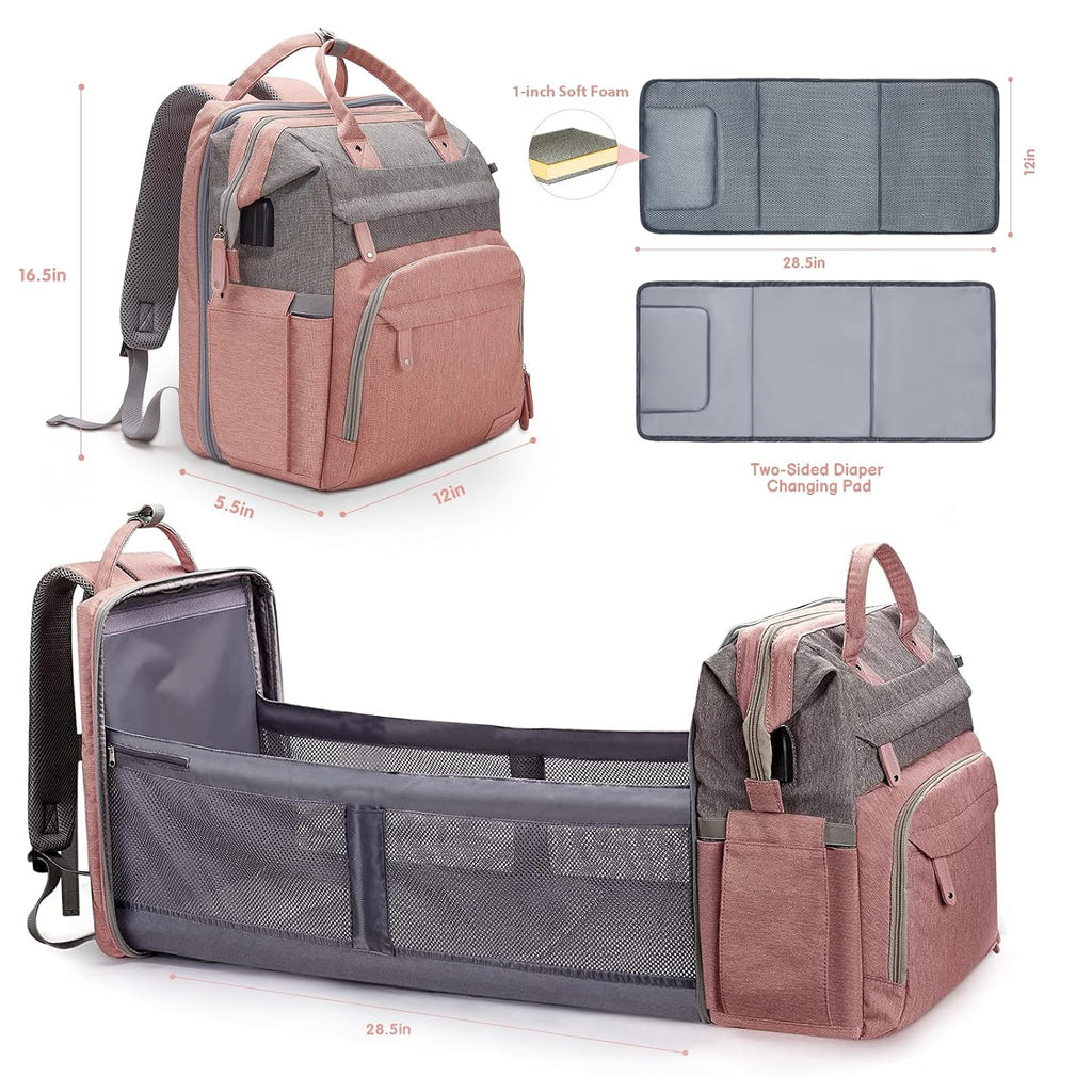 DERJUNSTAR Mochila para pañales \u2013 Bolsa de pañales de gran cap...