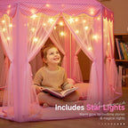 Monobeach Tienda de campaña de princesa para niñas, casa de juegos...